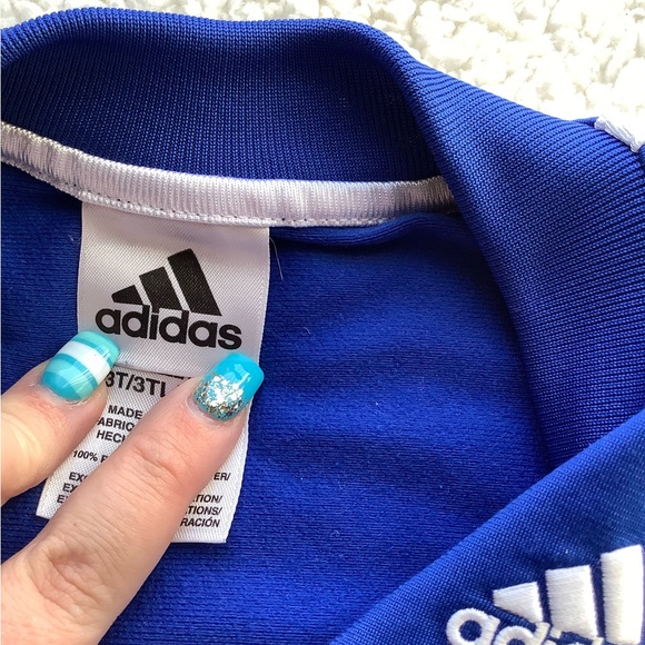 Adidas Logo Blue Zip Sweater 3T - Picture 4 of 6